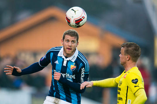 Djurgårdens Stefan Karlsson och Mjällbys David Löfquist