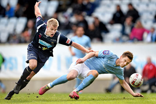 Gefles Robin Nilsson och Malmö FFs Markus Rosenberg