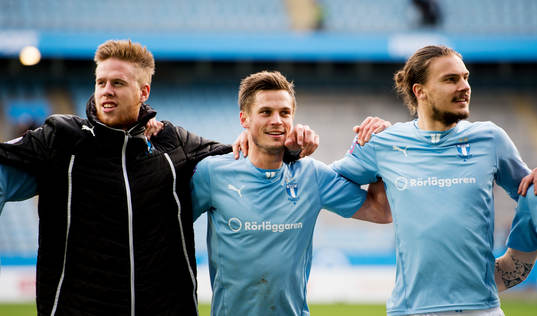 Malmö FFs Pontus Jansson, Markus Rosenberg, Erik Johansson