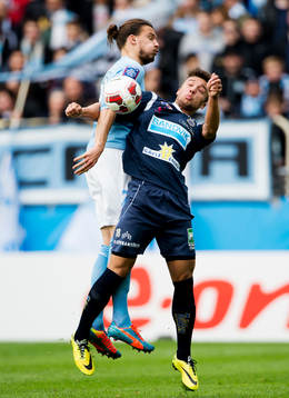 Malmö FFs Erik Johansson och Gefles Dardan Mustafa