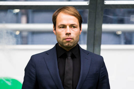 s tränare Andreas Alm innan fotbollsmatchen i Allsvenskan