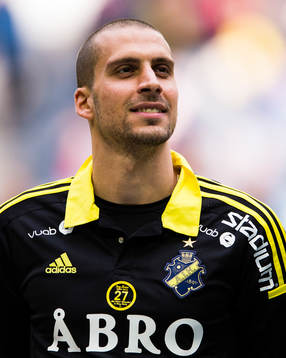 s Panajotis Dimitriadis innan fotbollsmatchen i Allsvenskan