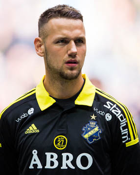s Alexander Milosevic innan fotbollsmatchen i Allsvenskan