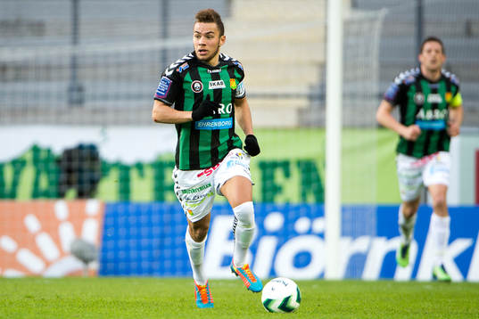GAIS Malkolm Moenza innan fotbollsmatchen i Superettan