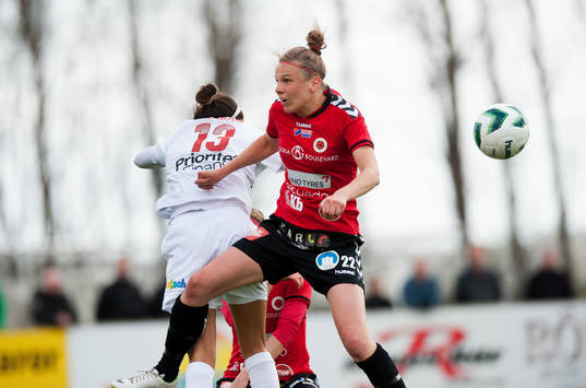 Kristianstads Lorca Van De Putte i matchen i damallsvenskan