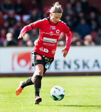 Kristianstads Therese Björck i matchen i damallsvenskan i