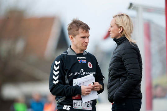 Kristianstads tränare Björn Sigurbjörnsson och Elisabet
