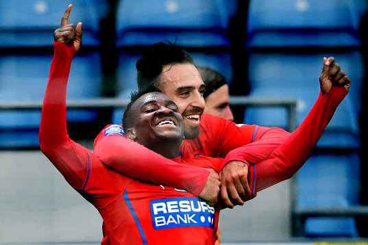 Helsingborgs David Accam jublar