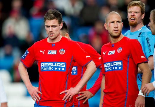Helsingborgs Arnór Smárason och Mattias Lindström