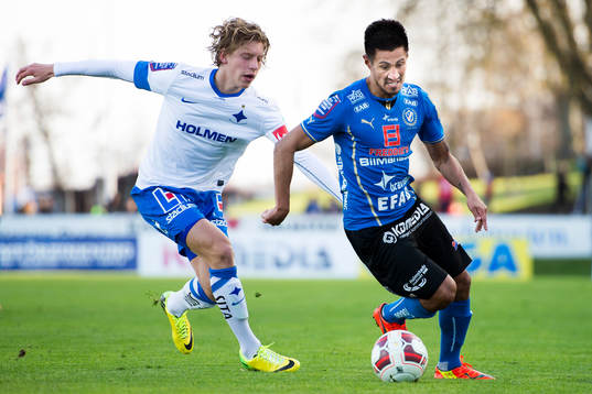 Halmstads Antonio Rojas och Norrköpings Alexander Fransson