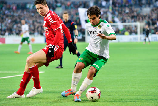 Hammarbys Lars Mendonca Fuhre och Degerfors Marcus Astvald