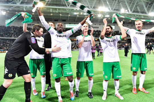 Hammarby spelare jublar