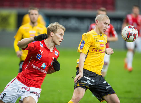 Kalmars Sebastian Andersson och Elfsborgs Sebastian Holmén
