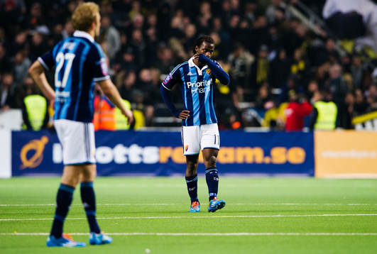 Djurgårdens Amadou Jawo  deppar
