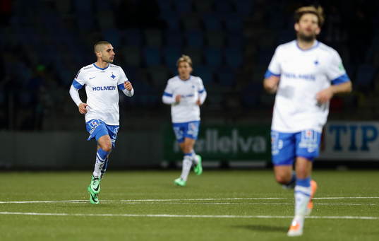 Norrköpings Rawez Lawan som precis har gjort mål och 1-1