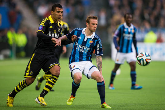 s Nabil Bahoui och Djurgårdens Aleksander Faltsetas