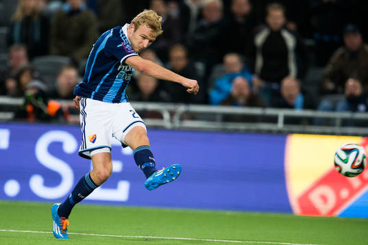 Djurgårdens Vytautas Andriuskevicius med ett skott