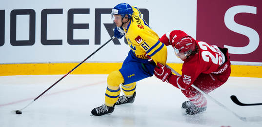 Sveriges Johan Ryno och Danmarks Sonny Hertzberg i