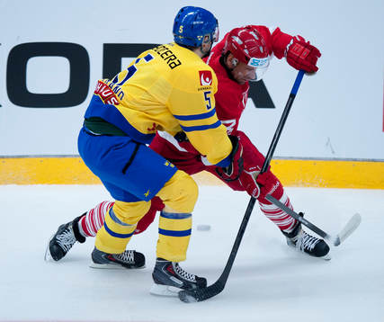 Sveriges Mikael Wikstrand i ishockeylandskampen mellan