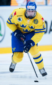 Sveriges Mattias Sjögren i ishockeylandskampen mellan