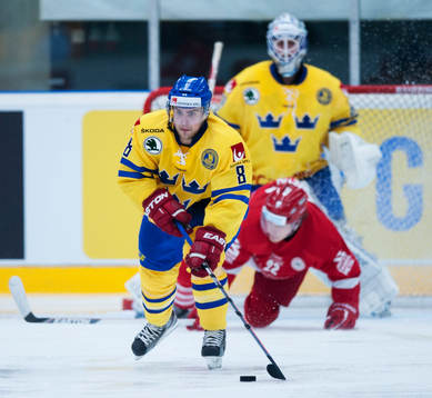 Sveriges Nichlas Torp i ishockeylandskampen mellan Sverige