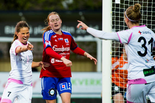 Rosengårds Sara Björk Gunnarsdottir jublar mot Anja