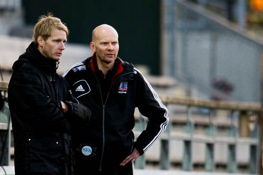 Vittsjös tränare Simon Sjöfors och Thomas Mårtensson