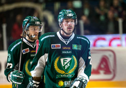 Färjestads Anders Bastiansen och Anton Grundel