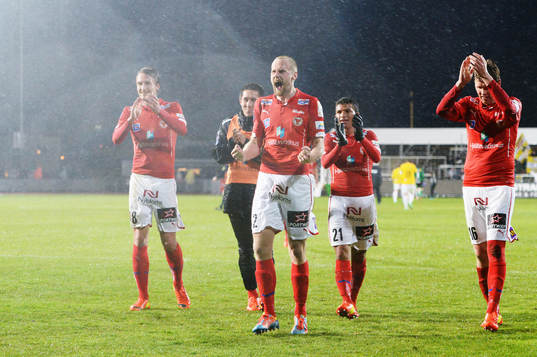 Kalmars spelare jublar