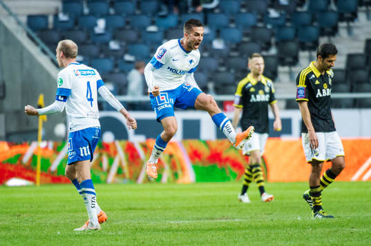 Norrköpings spelare jublar