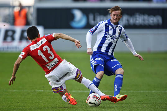 Kalmars Emin Nouri och IFK Göteborgs Ludwig Augustinsson