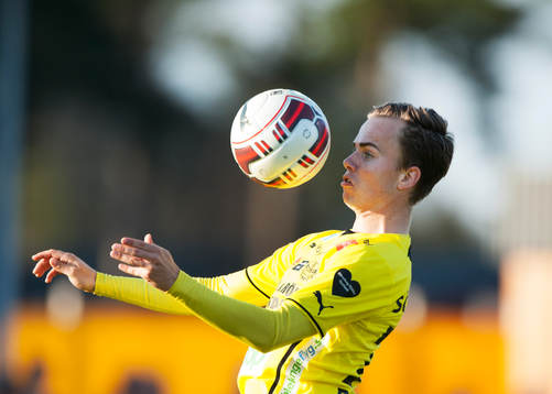 Mjällbys Andreas Blomqvist  i matchen i allsvenskan mellan