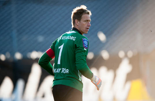 Mjällbys målvakt Mattias Asper i matchen i allsvenskan