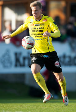 Mjällbys David Löfquist  i matchen i allsvenskan mellan
