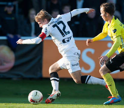 Häckens Oscar Lewicki i matchen i allsvenskan mellan