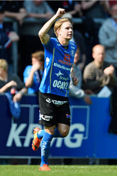 Halmstads Johan Blomberg jublar