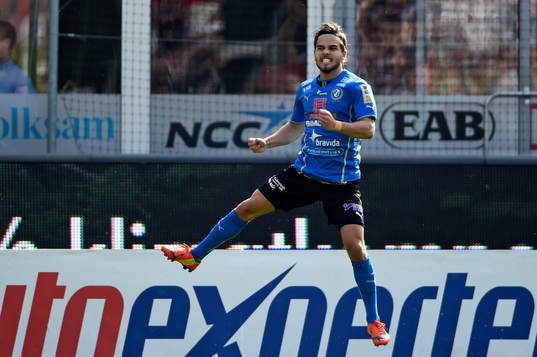 Halmstads Kristinn Steindorsson jublar