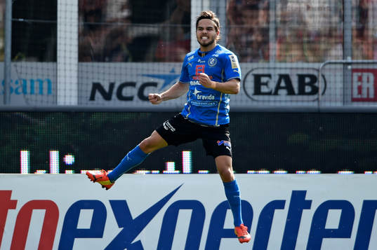 Halmstads Kristinn Steindorsson jublar