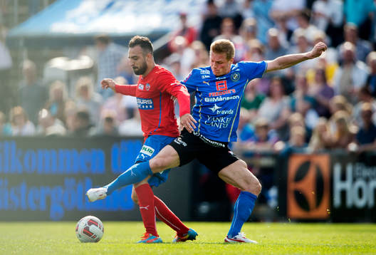 Helsingborgs Abdul Khalili och Halmstads Gudjón Baldvinsson