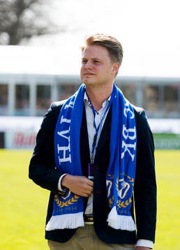 David Axelsson, speaker och presschef Halmstad, innan