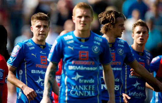 Halmstads Mikael Boman, Gudjón Baldvinsson och Rickard