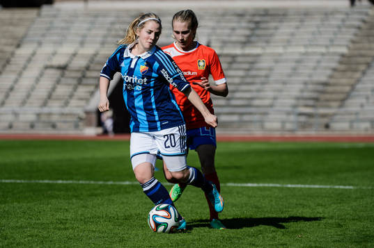 Djurgårdens Irma Helin och QBIKs Erica Ericsson