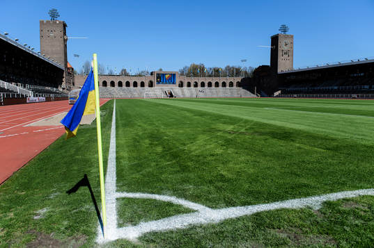 Stockholms stadion före fotbollsmatchen i elitettan mellan