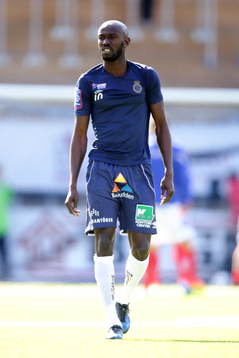 Gefles Dioh Williams före fotbollsmatchen i allsvenskan