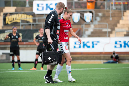 Kristianstads Lorca van de Putte skadar sig och får utgå