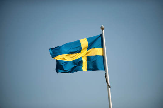 Sveriges flagga i matchen i damallsvenskan mellan