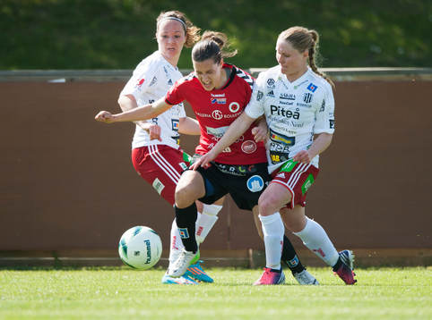 Kristianstads Johanna Rasmussen i matchen i damallsvenskan