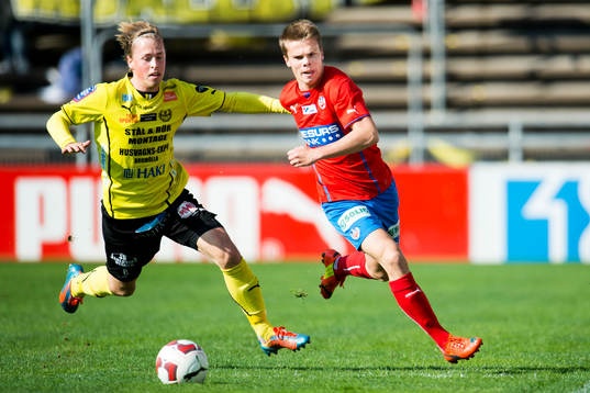 Mjällbys Robin Strömberg och Helsingborgs Elias Andersson