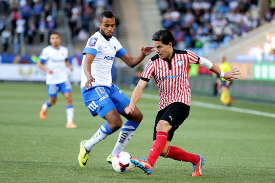 Malmös Miiko Albornoz och Norrköpings Isaac Kiese Thelin