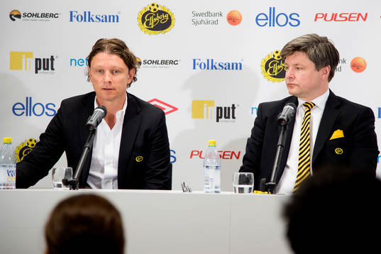 Elfsborgs klubbchef Stefan Andreasson (v) och ordförande